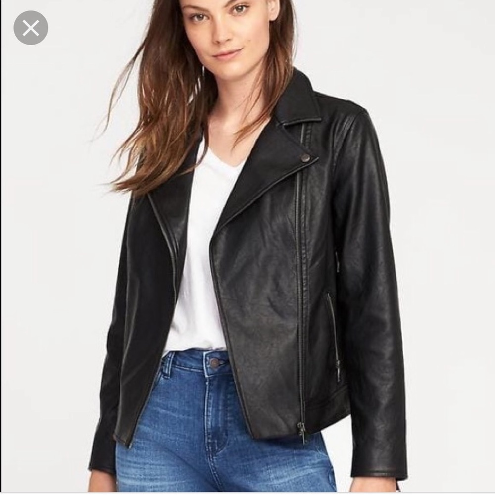 Faux Black Leather Jacket. NWOT